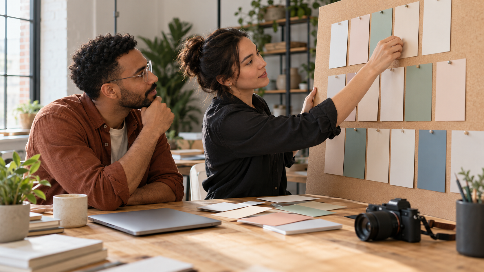 Founders organising their marketing plan on a board